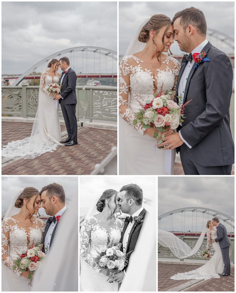 Elegant wedding at The Bell Tower | Nashville, TN | Portraits at The Pedestrian Bridge