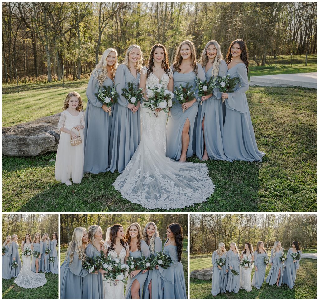 Fall wedding at Twisted Cedar Farms | Lebanon, TN | Photography by Michelle | Bridal party portraits