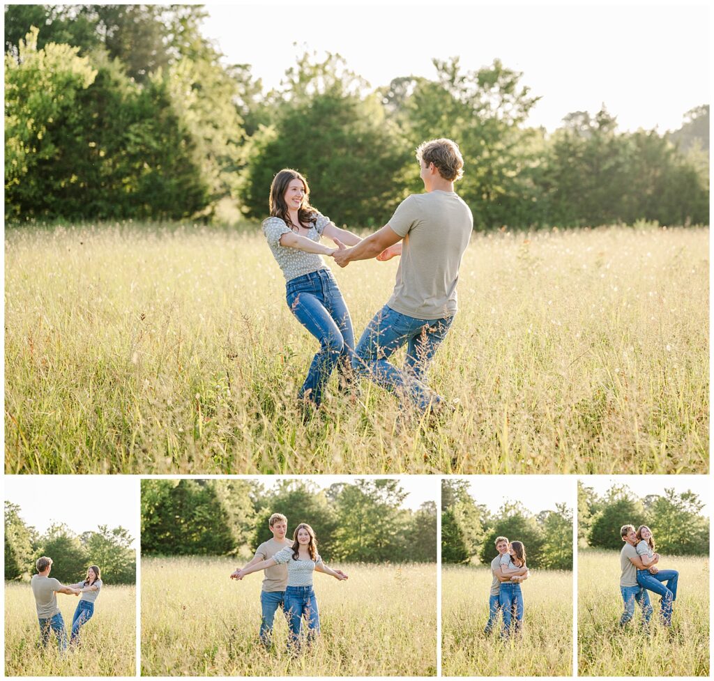 Summer engagement session photos | in a field | Lebanon, TN